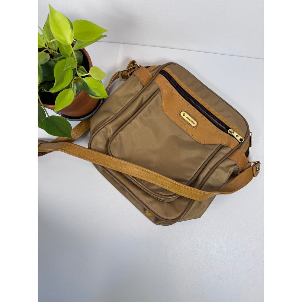 Samsonite Tan Brown Crossbody Shoulder Bag Vintage Travel Purse EUC - Picture 7 of 13